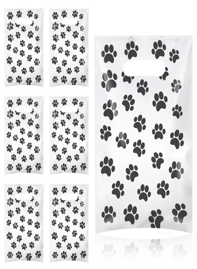 FLATRI 100 Pcs Paw Print Bags, Paw Print Dog Birthday Treat Bags Dog Treat Bag for Party Supplies, Waterproof Cute Paw Gift Bag - Image 1
